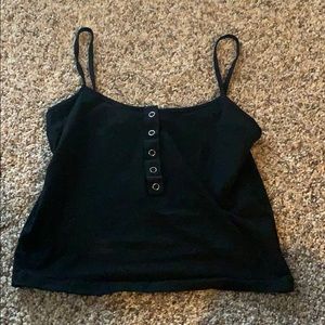 Black Cropped Tank Top